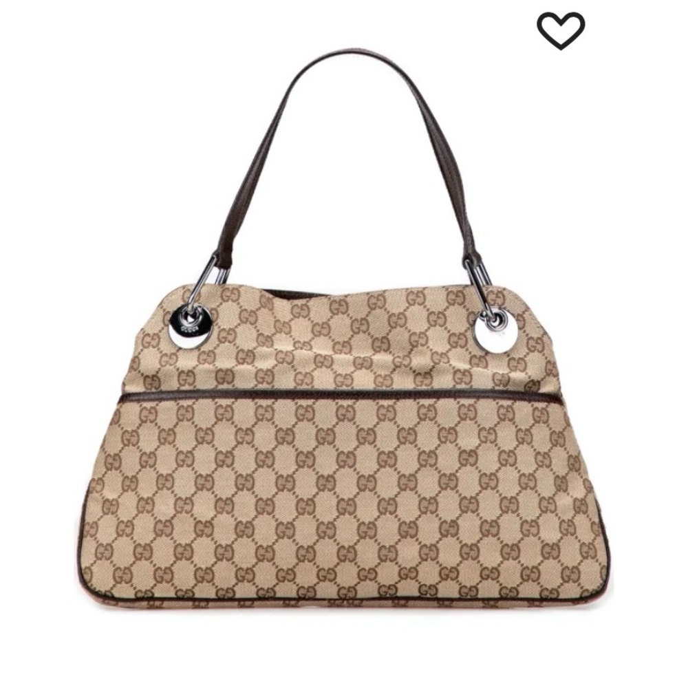 Gucci Vintage Eclipse Brown GG Monogram Shoulder Bag